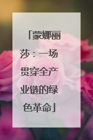 蒙娜丽莎：一场贯穿全产业链的绿色革命