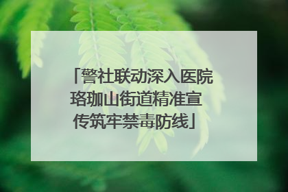 警社联动深入医院 珞珈山街道精准宣传筑牢禁毒防线
