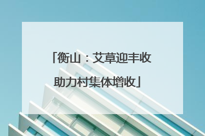 衡山：艾草迎丰收 助力村集体增收