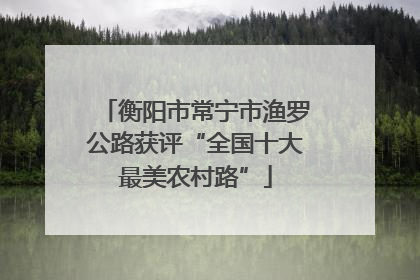 衡阳市常宁市渔罗公路获评“全国十大最美农村路”
