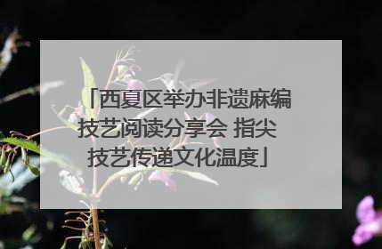 西夏区举办非遗麻编技艺阅读分享会 指尖技艺传递文化温度