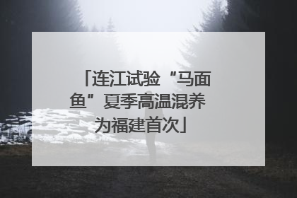 连江试验“马面鱼”夏季高温混养 为福建首次