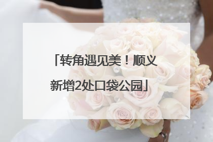 转角遇见美！顺义新增2处口袋公园
