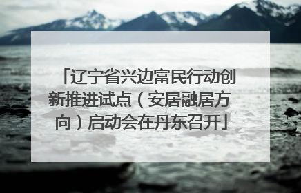 辽宁省兴边富民行动创新推进试点（安居融居方向）启动会在丹东召开