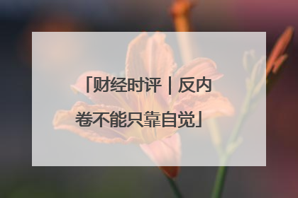 财经时评｜反内卷不能只靠自觉