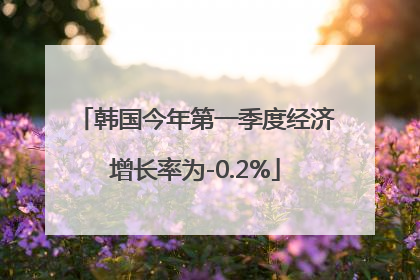 韩国今年第一季度经济增长率为-0.2%