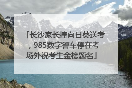 长沙家长捧向日葵送考，985数字警车停在考场外祝考生金榜题名