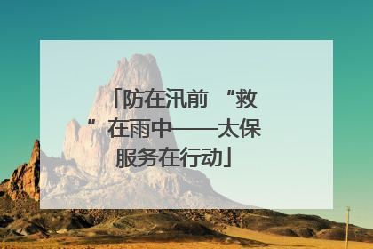 防在汛前 “救”在雨中——太保服务在行动