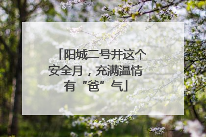 阳城二号井这个安全月，充满温情有“爸”气
