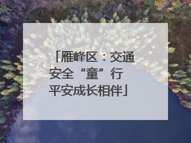雁峰区：交通安全“童”行 平安成长相伴