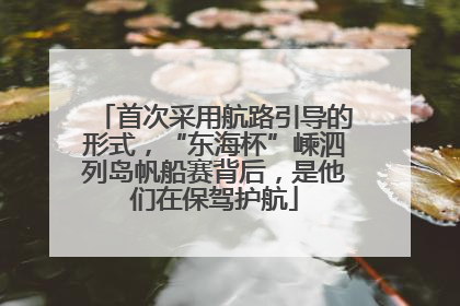 首次采用航路引导的形式，“东海杯”嵊泗列岛帆船赛背后，是他们在保驾护航
