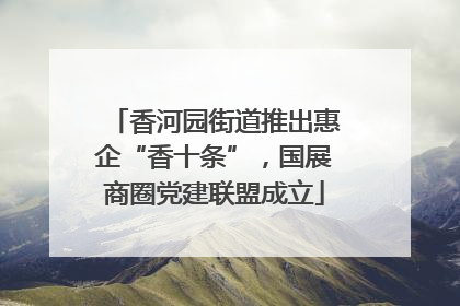 香河园街道推出惠企“香十条”，国展商圈党建联盟成立