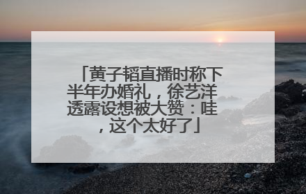 黄子韬直播时称下半年办婚礼，徐艺洋透露设想被大赞：哇，这个太好了