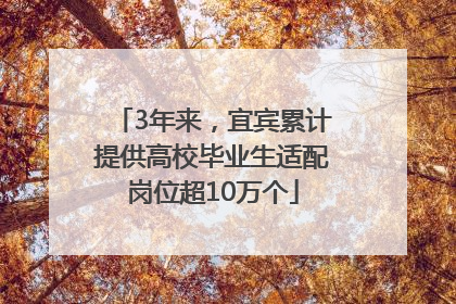 3年来，宜宾累计提供高校毕业生适配岗位超10万个