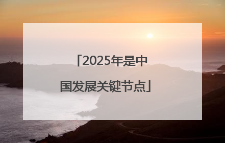 2025年是中国发展关键节点