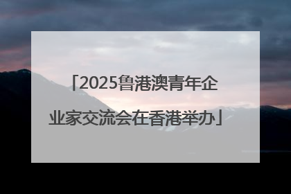 2025鲁港澳青年企业家交流会在香港举办