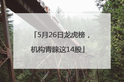 5月26日龙虎榜，机构青睐这14股