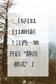 5月31日18时起！江西一地开启“静音模式”